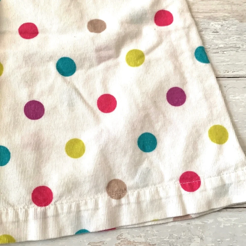 Carters 24m Baby Girl Corduroy Jumper Dress White Rainbow Polka Dots Kids